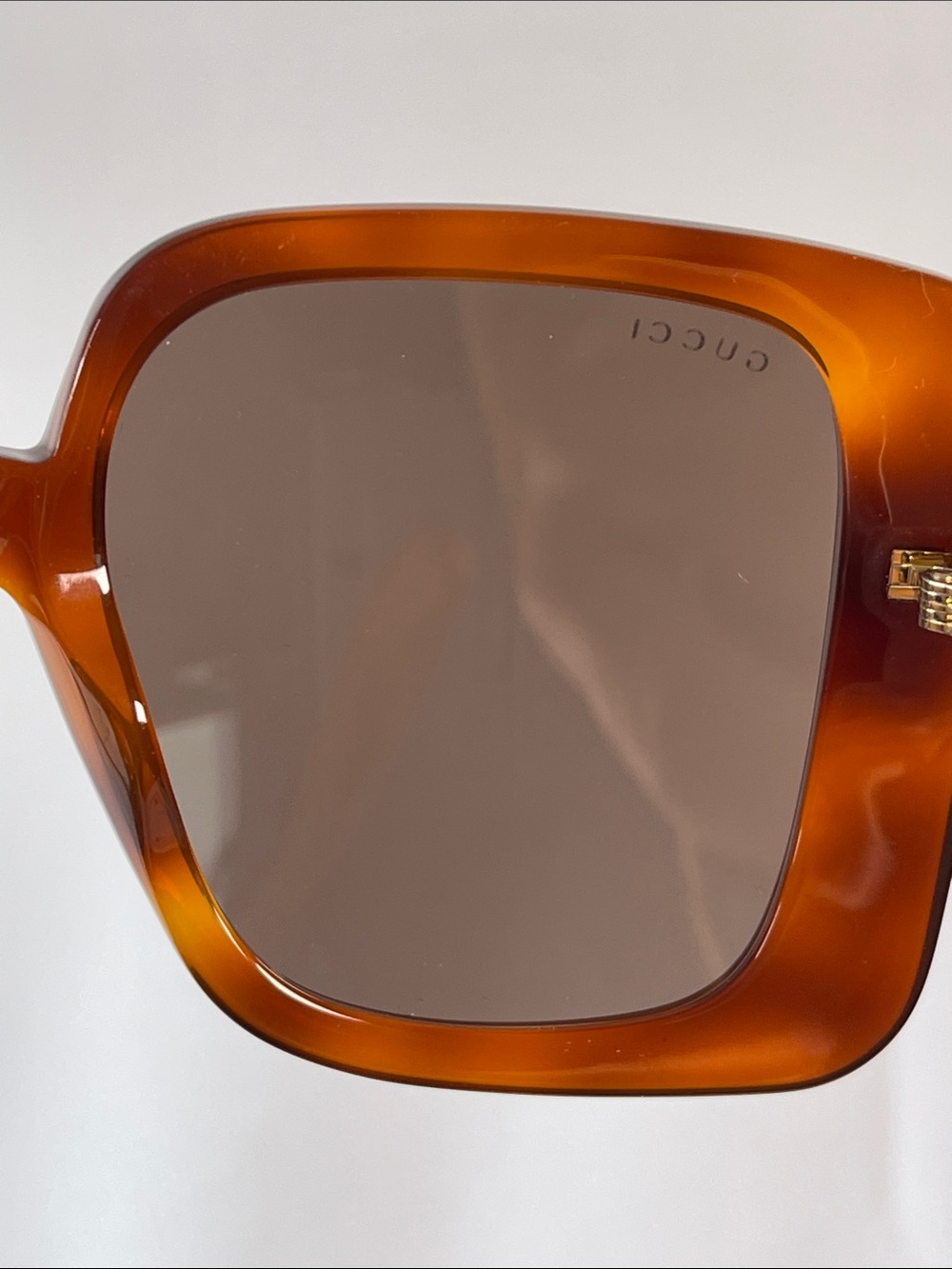 Gucci Brown Tortoiseshell Oversized Square Women's Sunglasses - Picture 8 of 14